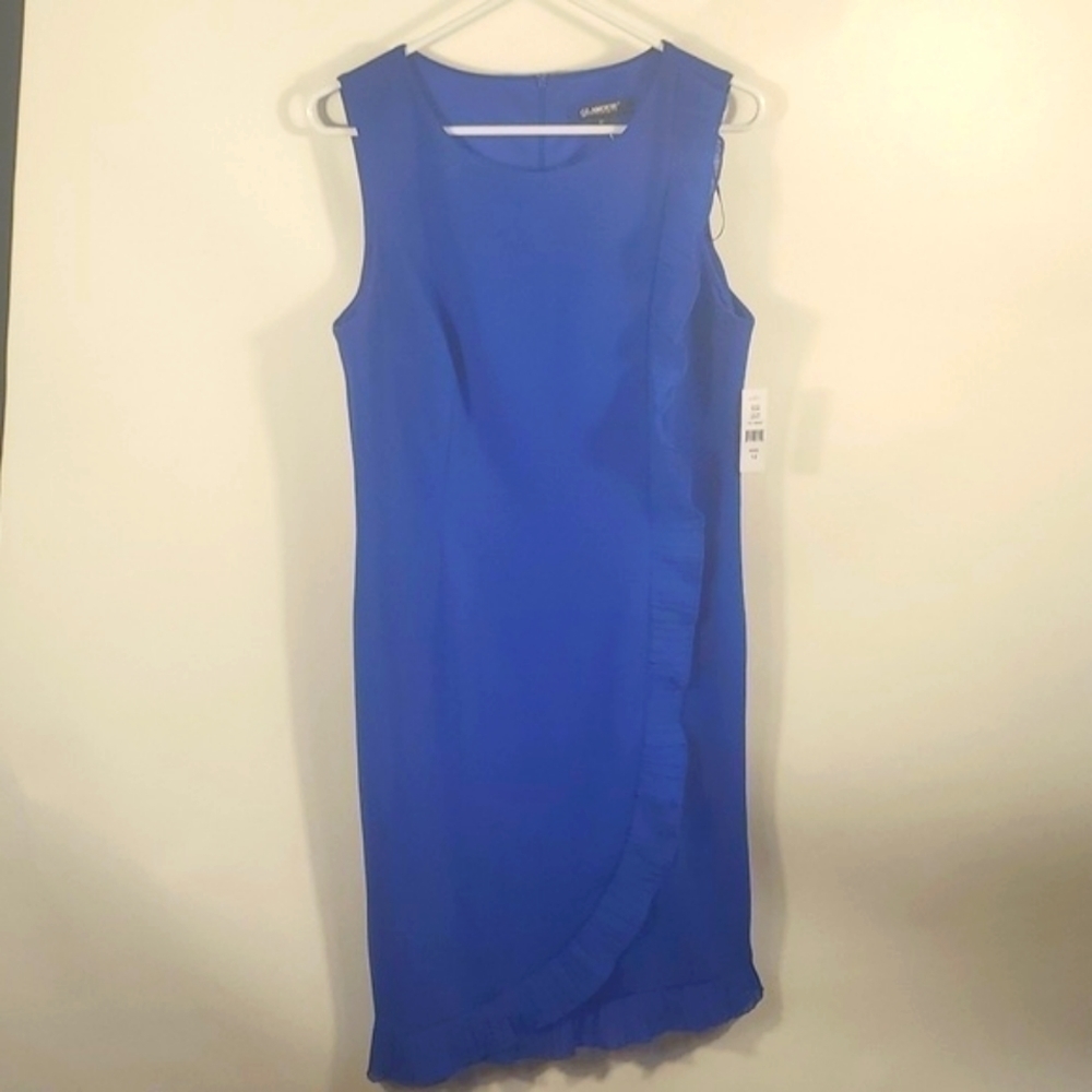 Glamour Blue Dress with Ruffles Size 12 (New) - Picture 5 of 15